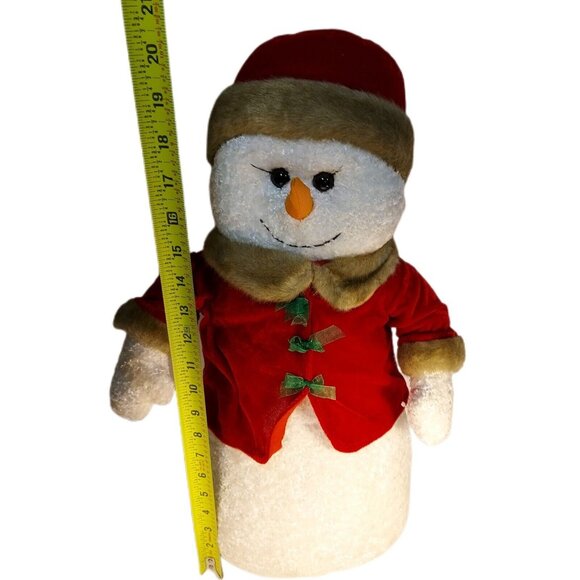 Snow Lady Plush In Red Velvet & Faux Fur Outfit Vintage 18" Tall - Picture 5 of 13